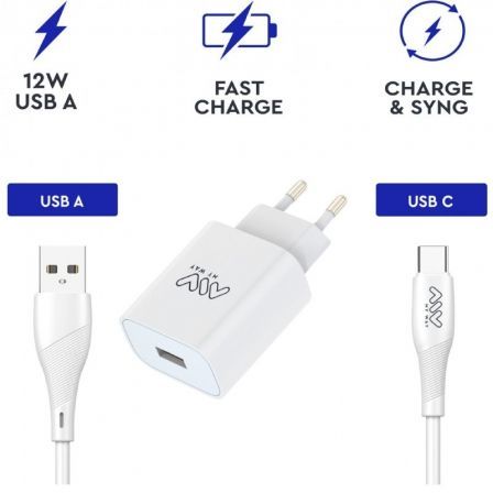 Myway Cargador de Pared MYWEPAK0002 con Cable USB Tipo-C 15W Blanco